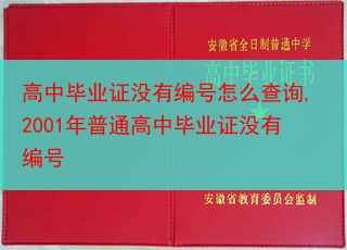 高中毕业证没有编号怎么查询,2001年普通高中毕业证没有编号