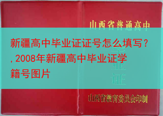 新疆高中毕业证证号怎么填写？,2008年新疆高中毕业证学籍号图片