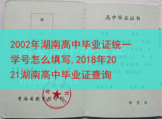 2002年湖南高中毕业证统一学号怎么填写,2018年2021湖南高中毕业证查询